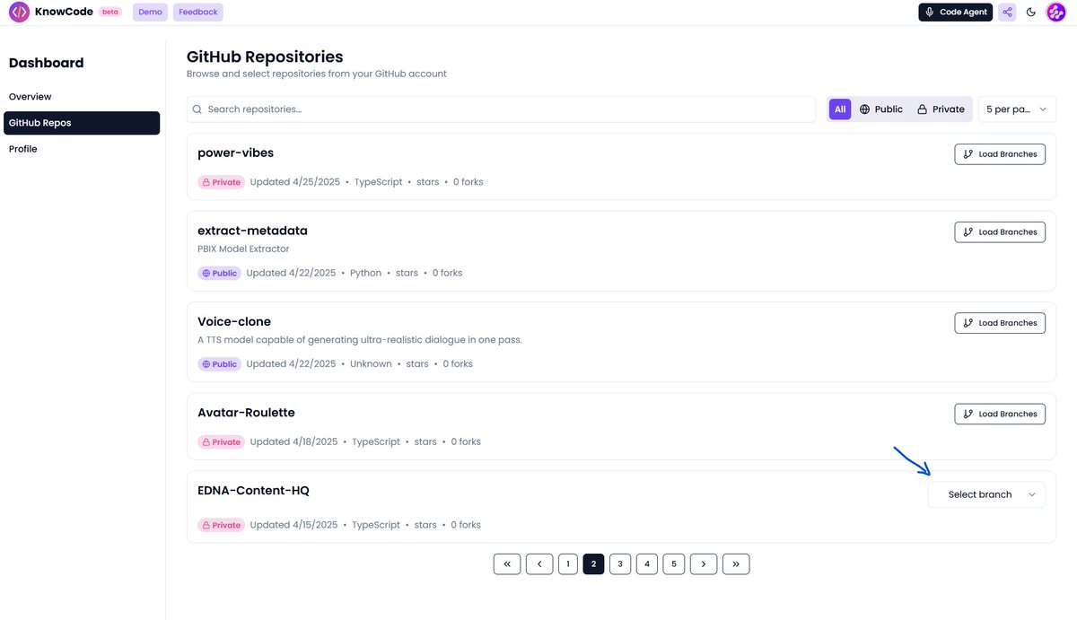 KnowCodeHQ's tweet image. Sign in with GitHub and get a complete list of all of your repos

Select between different branches in your repos in one click.

We&apos;re making it that easy to do deep dives into any of your code and apps.

#knowcode