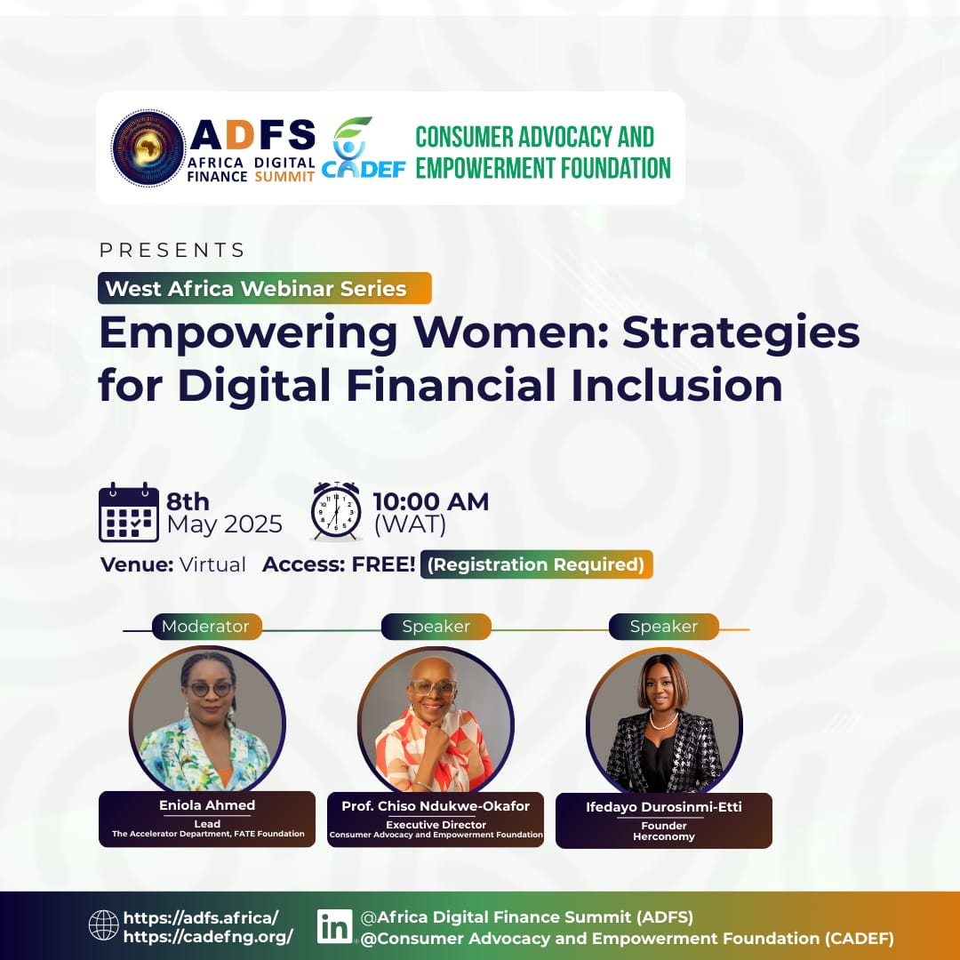 adfs_summit's tweet image. It&apos;s official! Join us for a webinar -&quot;Empowering Women: Strategies for Digital Financial Inclusion&quot; happening on 8th May 2025!

Learn, connect, and discover ways to drive real change in digital finance for women. 

Register now: To be shared soon!
#ADFSWebinarSeries #ADFS #CADEF