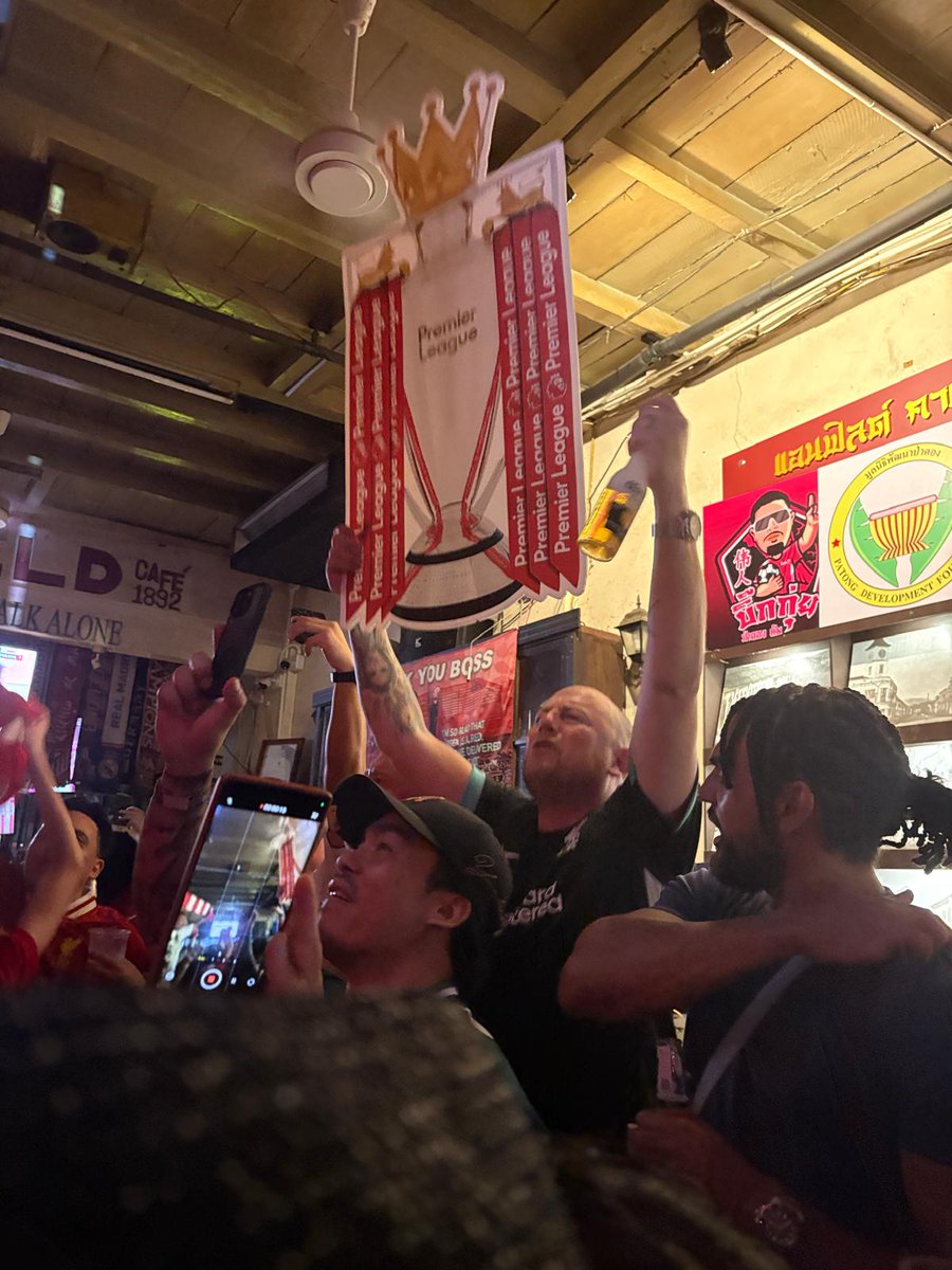 emric78's tweet photo. @LFC Absolutely smashed on holiday in the Anfield cafe, Phuket old town, Thailand #anfieldcafephuket with some mad crazy reds https://t.co/lyUibTPxi0