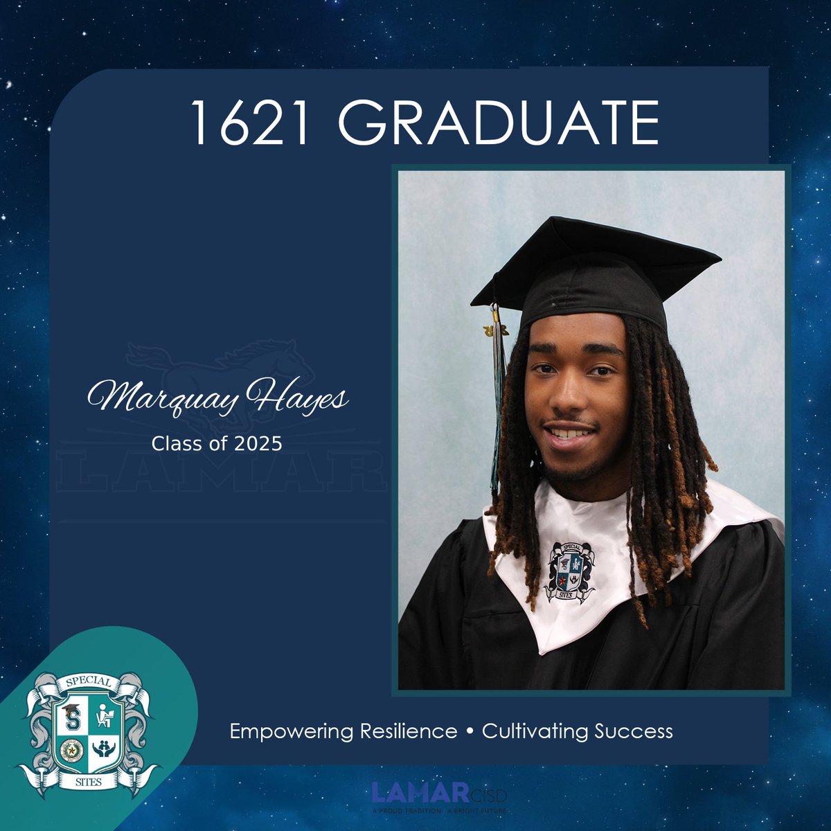 Congratulations to Marquay Hayes on becoming a graduate! We at 1621 are incredibly proud of you, and we can't wait to see you continue to cultivate success in your future! #1621Grad #EmpoweringResilienceCultivatingSuccess