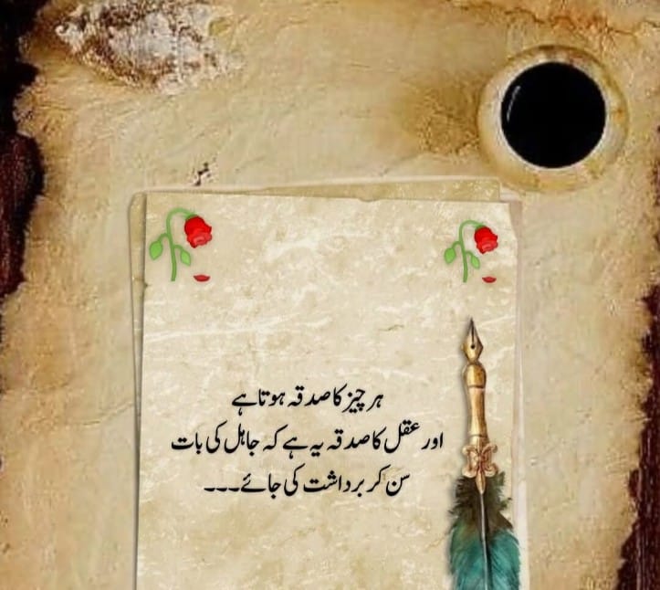 हर चीज का सदका होता है और अकलमंद का सदका यह है कि जाहिल की बात सुनकर बर्दाश्त की जाए