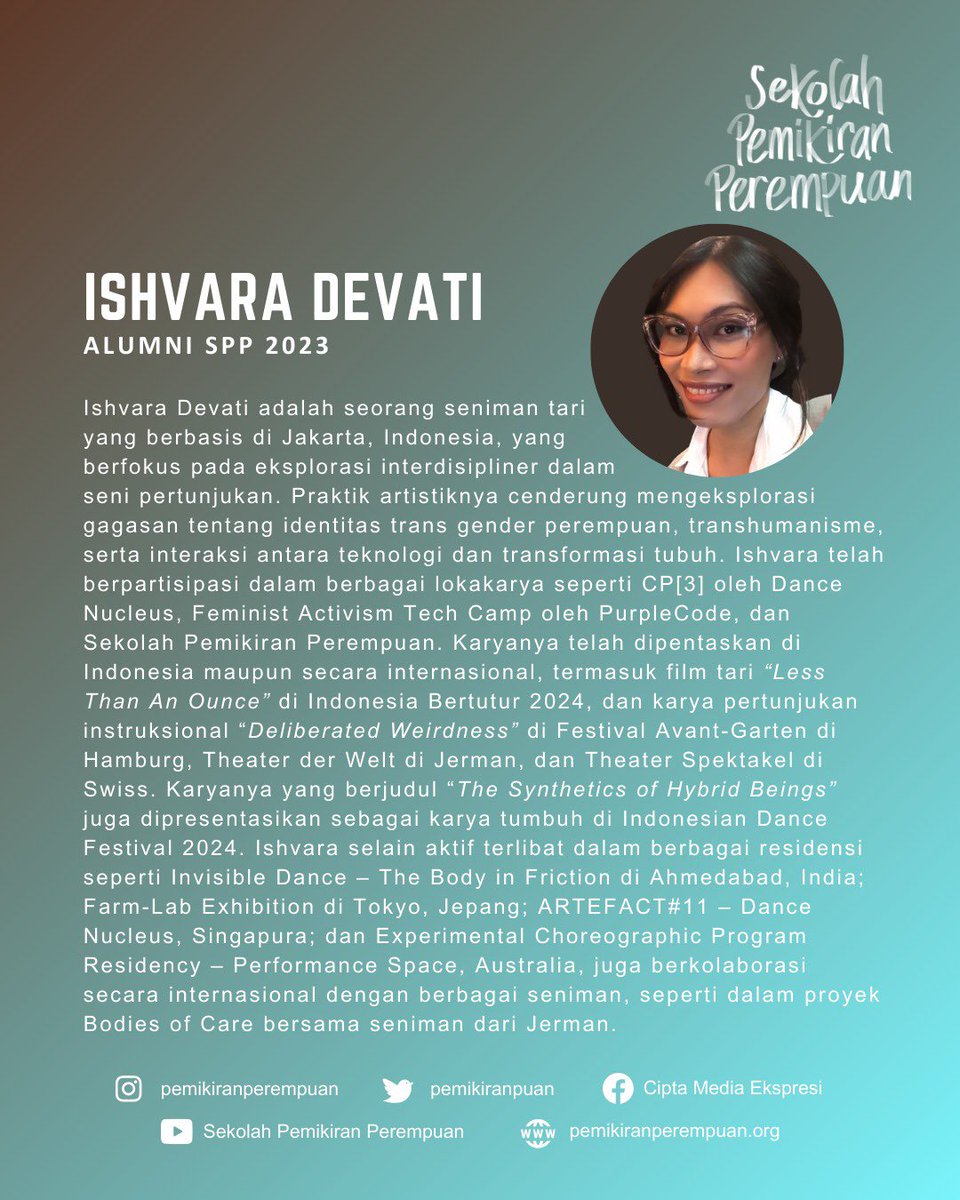 Pada pertemuan ketiga Modul 2 Sekolah Pemikiran Perempuan 2025 minggu ini, peserta kelas akan menonton dan mendiskusikan karya kawan Ishvara Devati
#sekolahpemikiranperempuan #belajardaripuan #ruangbelajarperempuan #perempuansumberpengetahuan