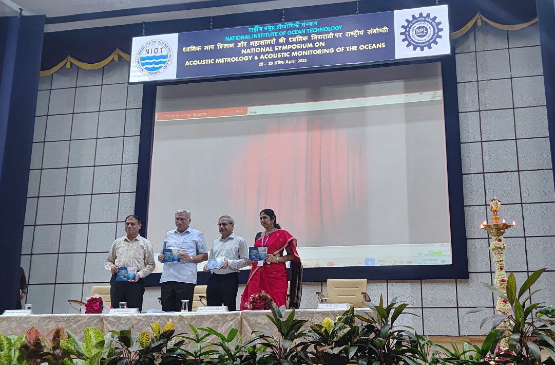 CSIR_NPL's tweet image. T00482_K
NIOT, Chennai and @CSIR_NPL jointly organized the National Symposium on Acoustics Metrology and Acoustic Monitoring of the Ocean on 28–29 April 2025 at NIOT Chennai.
@CSIR_IND @MoesNiot @NIAS_India #Acoustics #OceanMonitoring #nmiofindia #NPLI