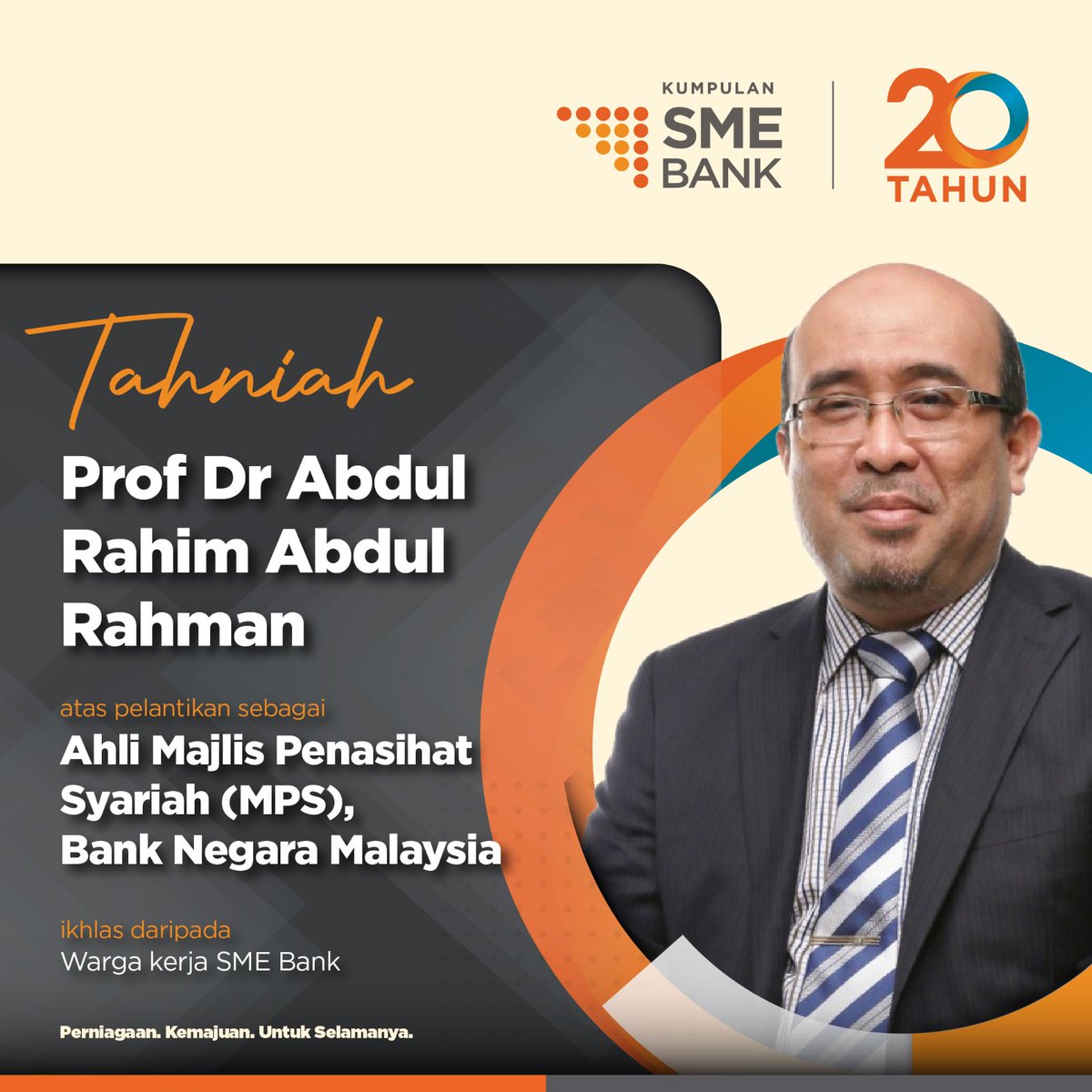 SME Bank (@sme_bank) on Twitter photo Tahniah kepada Prof Dr Amir Shaharuddin & Prof Dr Abdul Rahim Abdul Rahman atas pelantikan sebagai ahli Majlis Penasihat Syariah <a href="/BNM_official/">Bank Negara Malaysia</a> berkuat kuasa 1 Mei 2025.
Semoga pelantikan ini membawa kecemerlangan kepada <a href="/BNM_official/">Bank Negara Malaysia</a> dan sistem kewangan Islam negara. Tahniah kepada Prof Dr Amir Shaharuddin & Prof Dr Abdul Rahim Abdul Rahman atas pelantikan sebagai ahli Majlis Penasihat Syariah <a href="/BNM_official/">Bank Negara Malaysia</a> berkuat kuasa 1 Mei 2025.
Semoga pelantikan ini membawa kecemerlangan kepada <a href="/BNM_official/">Bank Negara Malaysia</a> dan sistem kewangan Islam negara.