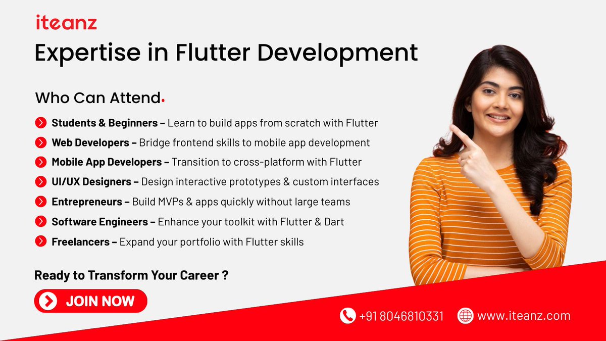 iteanzglobal's tweet image. 🎯 Build Beautiful Apps with Flutter — Master It at Iteanz
📞 Contact: +91 8046810331
🌐 Learn more: iteanz.com/flutter-traini…
#FlutterDevelopment #MobileApps #FlutterTraining #Iteanz #DartProgramming #AppDevelopment #MobileTech #FlutterDeveloper #Flutter #MobleAppDevelopment