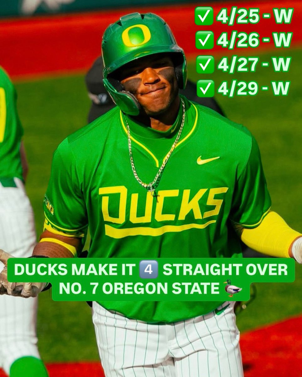 Big Ten Baseball (@b1gbaseball) on Twitter photo Ducks complete the season sweep over in-state rival No. 7 Oregon State 🧹
#B1GBaseball x <a href="/OregonBaseball/">Oregon Duck Baseball</a> Ducks complete the season sweep over in-state rival No. 7 Oregon State 🧹
#B1GBaseball x <a href="/OregonBaseball/">Oregon Duck Baseball</a>