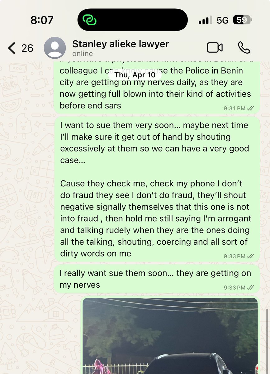 The Nigeria Police Edo State k!dnapped me.

On April 10 while in Nigeria and visiting Edo state to see my family. 

I was k!dnapped by this same squad of police… that spot those police are is 1 minute away from the Benin city airport exit gate.

Those men k!dnapped me to their