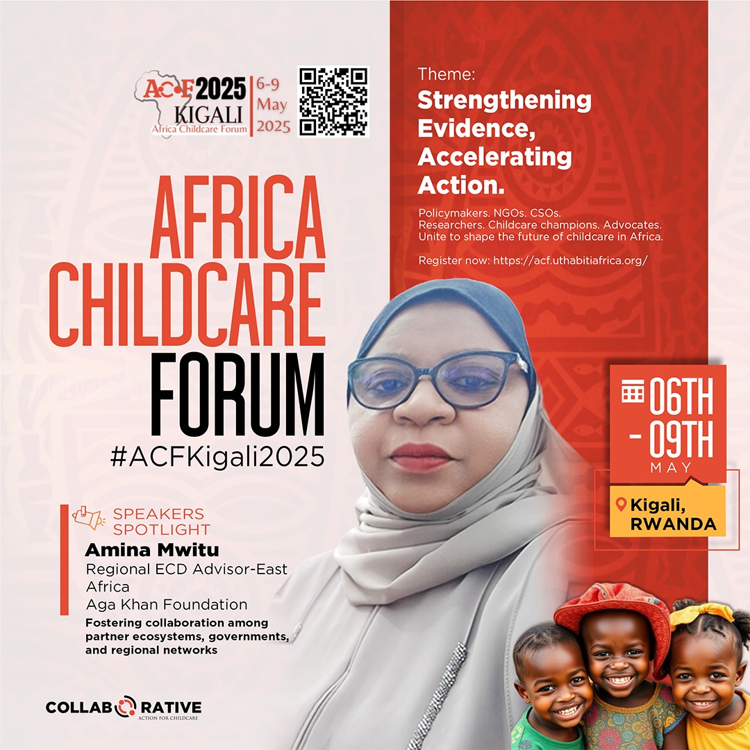 Dr. Philip Munyao (@friendsofpmmm) on Twitter photo We’re honored to welcome Amina Mwitu, Regional ECD Adviser at Aga Khan Foundation, to #ACFKigali2025!
She’ll dive into how early childhood development shapes Africa’s future.
@Uthabitiafrica <a href="/CA_Childcare/">Collaborative Action for Childcare</a>
#EarlyChildhoodDevelopment #InvestInCare #ChildcareMatters #AfricaLeads We’re honored to welcome Amina Mwitu, Regional ECD Adviser at Aga Khan Foundation, to #ACFKigali2025!
She’ll dive into how early childhood development shapes Africa’s future.
@Uthabitiafrica <a href="/CA_Childcare/">Collaborative Action for Childcare</a>
#EarlyChildhoodDevelopment #InvestInCare #ChildcareMatters #AfricaLeads