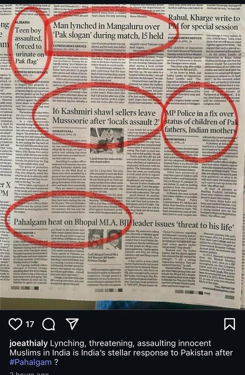 This is India.Hatred and violence everywhere. Muslims being targeted. No govt directive, no assurance of security. Is this a normal day for India, nothing unusual and therefore not disturbing for us?