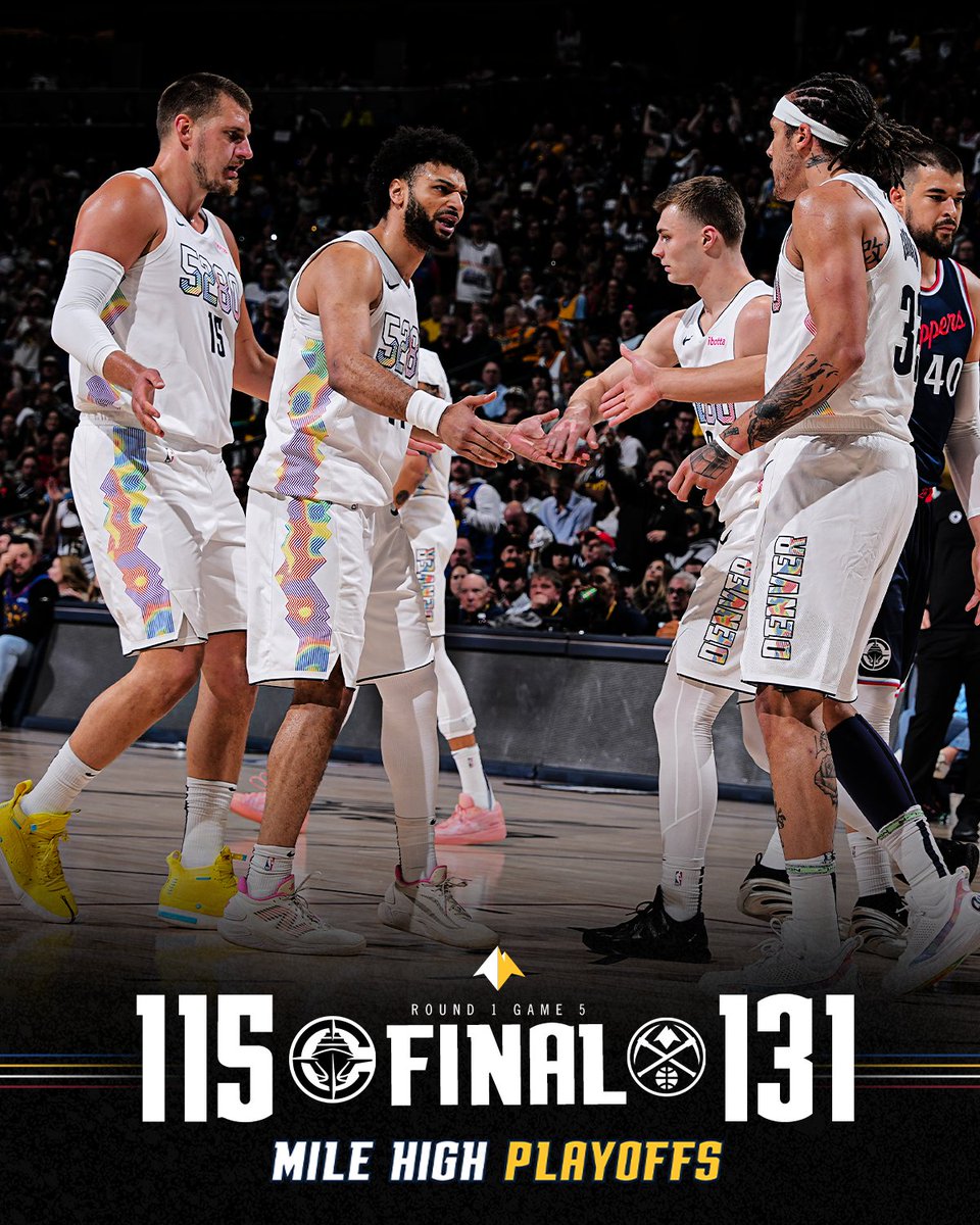 nuggets's tweet photo. ANOTHER ONE GOES TO US

#MileHighPlayoffs https://t.co/Avx2MzScjq
