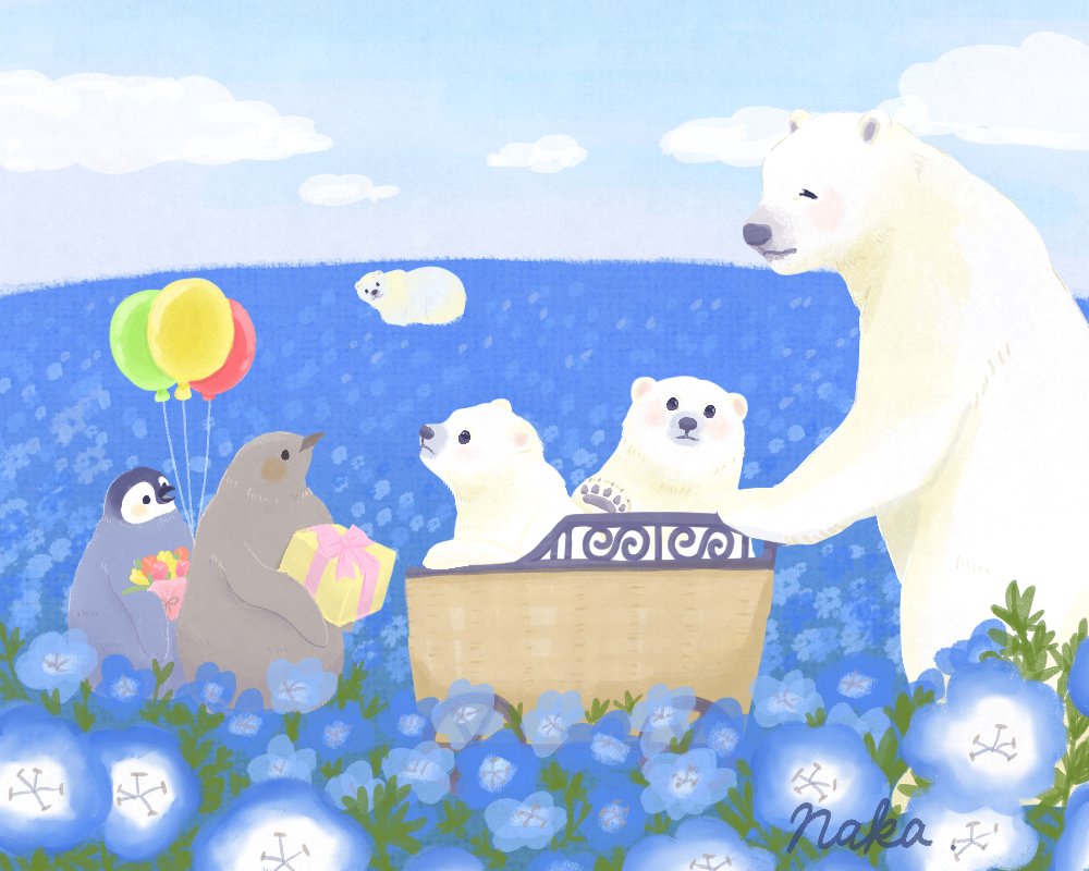 ホッキョクグマファミリーとペンギン

仙台市八木山動物公園でホッキョクグマの双子ちゃんが誕生🐻‍❄️✨最近はお外に出る練習をしているそう。

ポーラちゃんと双子ちゃん、そして遠くで見守るカイくんを描きました。