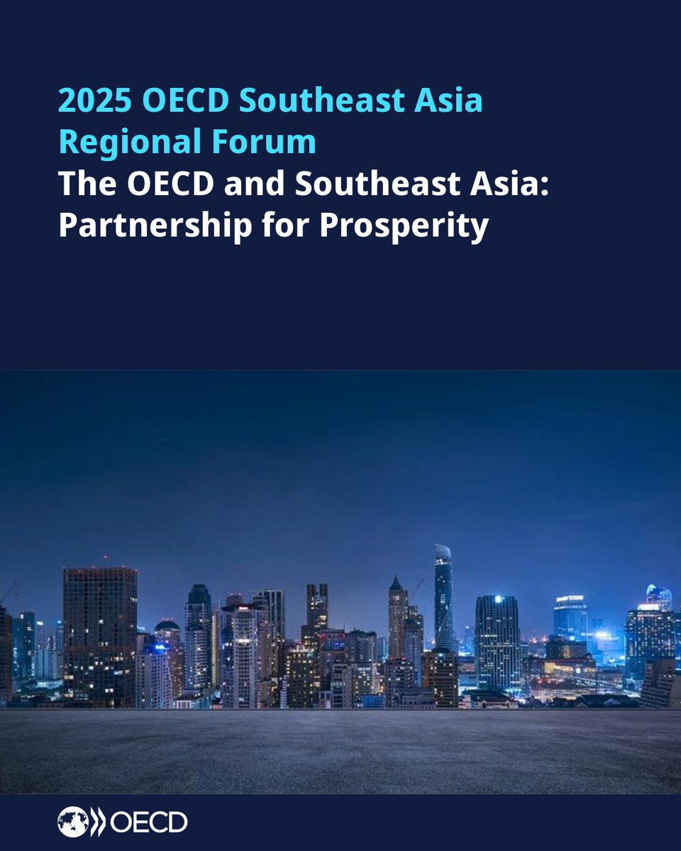 The 2025 #OECDSEA Regional Forum will take place on 2 May.

Discussions will focus on deepening the OECD's co-operation with Southeast Asia, with opening remarks from SG <a href="/MathiasCormann/">Mathias Cormann</a> &amp; Foreign Minister of Thailand, <a href="/AmbPoohMaris/">Maris Sangiampongsa</a>.

Watch live: brnw.ch/21wSj67