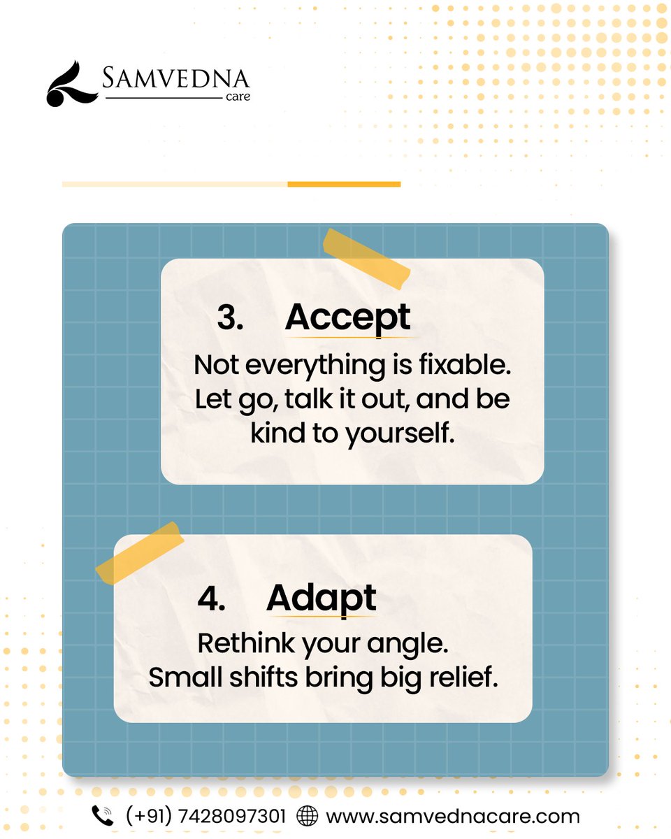 Samvedna Senior Care (@samvednaseniorc) on Twitter photo There are days when everything feels manageable—and then there are days when even the smallest tasks feel heavy.  The 4 A’s of Stress Management aren’t a quick fix, but they are a gentle framework—practical reminders to help you respond, not just react, when stress shows up. There are days when everything feels manageable—and then there are days when even the smallest tasks feel heavy.  The 4 A’s of Stress Management aren’t a quick fix, but they are a gentle framework—practical reminders to help you respond, not just react, when stress shows up.