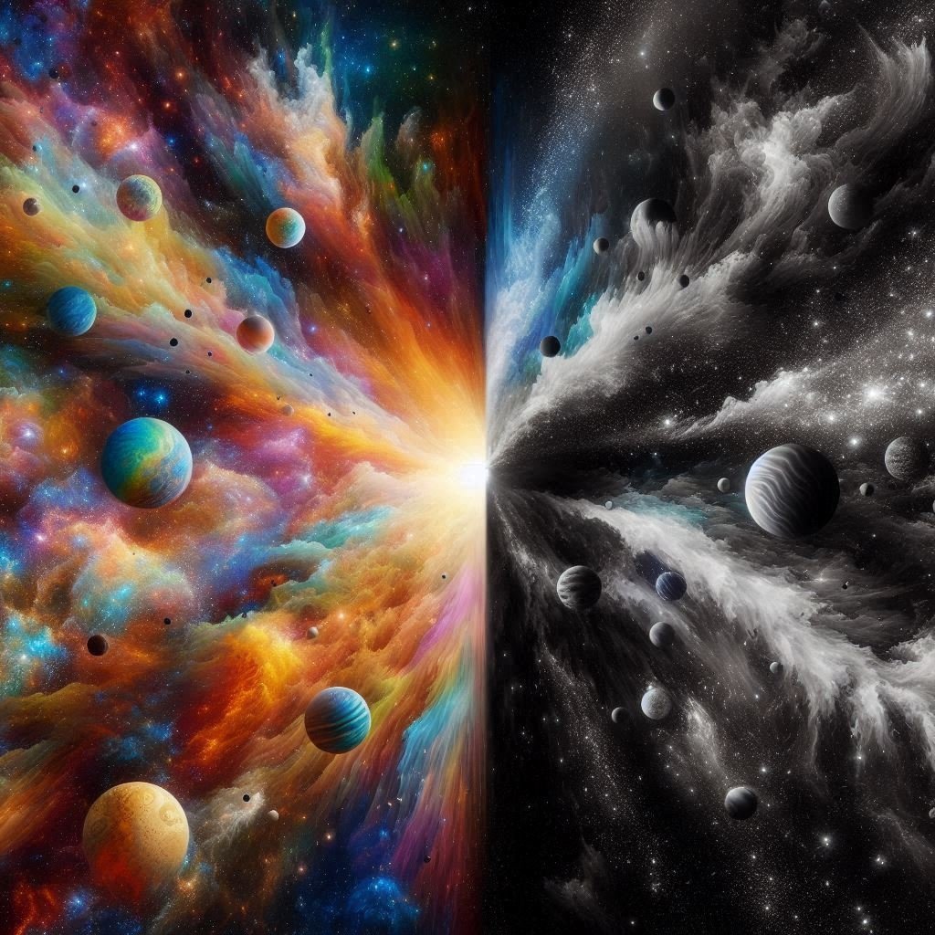 nexthorizon_s's tweet image. Two sides of creation. One is silence, the other — symphony.
A generative AI vision of the universe's duality: where absence meets brilliance.
#GenerativeAI #AIart #CosmicExplosion #DigitalArt #DualityInArt