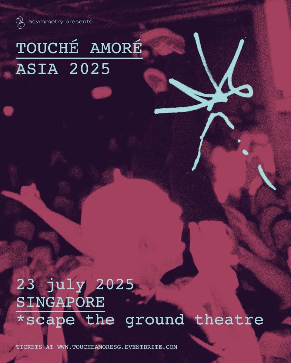 Symmetry (@symmetrysg) on Twitter photo They've graced the stages of Outbreak Fest and are about to rock Riot Fest, and now they're coming to you! They are none other than post-hardcore prodigies <a href="/ToucheAmore/">Touché Amoré</a> and they will be playing in Singapore for the very first time on 23 July at *SCAPE The Ground Theatre. They've graced the stages of Outbreak Fest and are about to rock Riot Fest, and now they're coming to you! They are none other than post-hardcore prodigies <a href="/ToucheAmore/">Touché Amoré</a> and they will be playing in Singapore for the very first time on 23 July at *SCAPE The Ground Theatre.