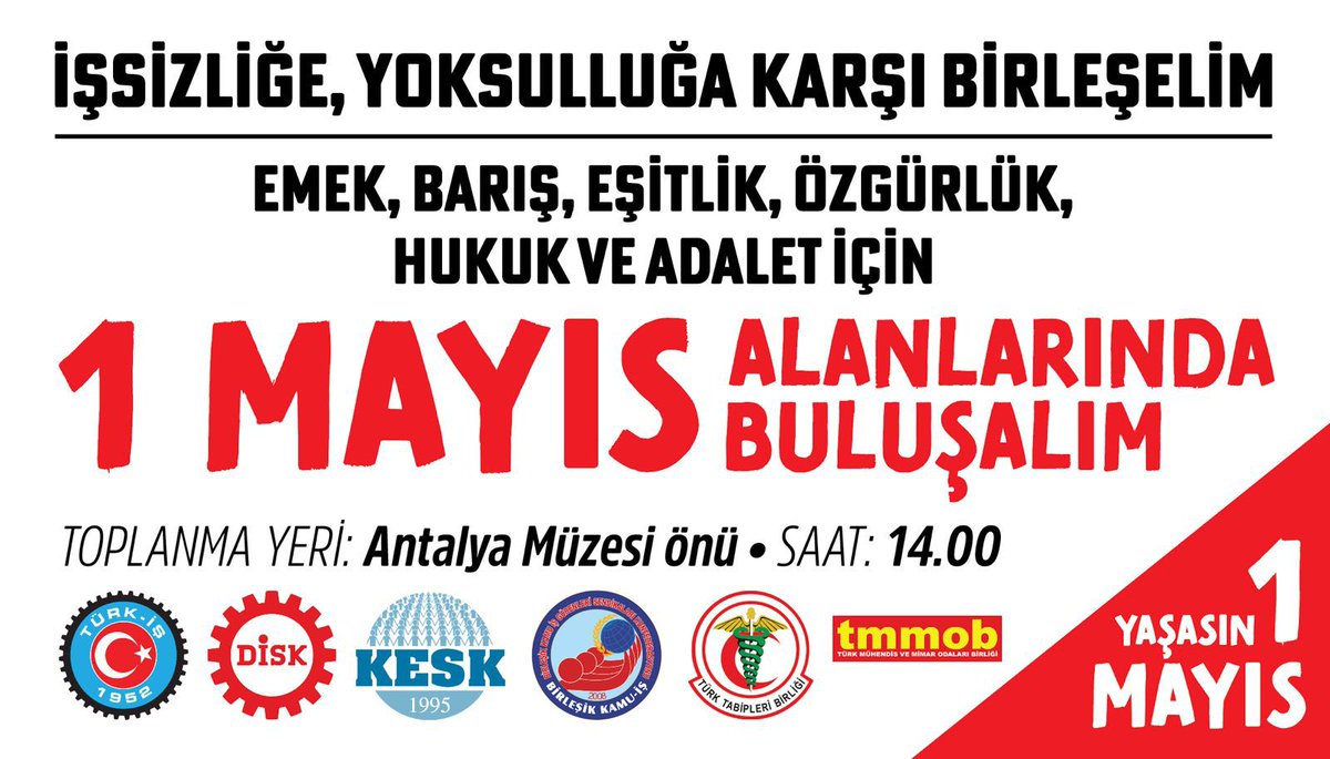 1 Mayıs'ta alanlardayız. #1Mayıs