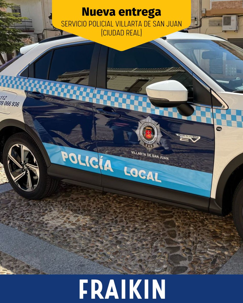 Desde #Fraikin hemos entregado una nueva unidad policial a la localidad de Villarta de San Juan.

Se trata de un Mitsubishi Eclipse Cross PHEV Motion AWD, un vehículo híbrido enchufable, equipado con todo lo necesario para el servicio policial.