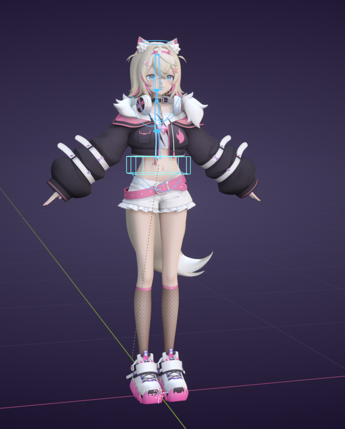 After a few weeks of stress I'm working on making blender rigs for the new hololive MMD model releases #hololive #b3d