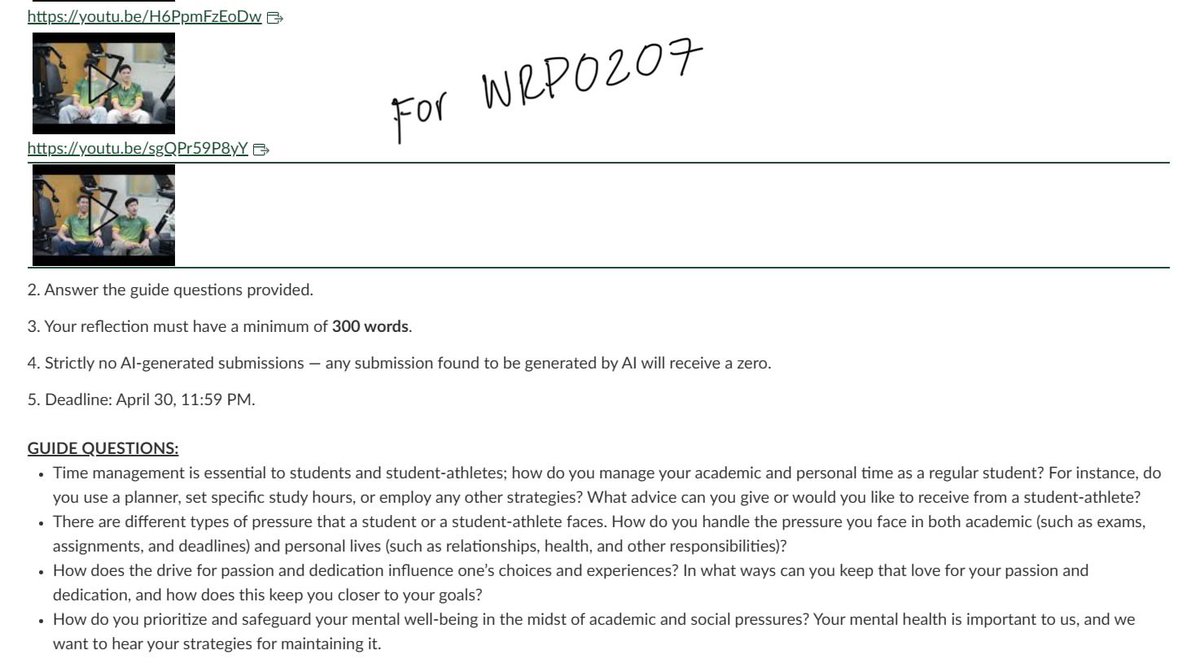 jae1034208's tweet photo. lf commissioner

— these are 2 tasks
— vids are the same but choose one vid to write a reflection paper on
— guide questions are different for each task (check pls)
— label files as “wrp0207” &amp; “wrp0208 based on the given guide questions
— min of 300 words
— need by 8pm and no AI https://t.co/So7t7MwudE