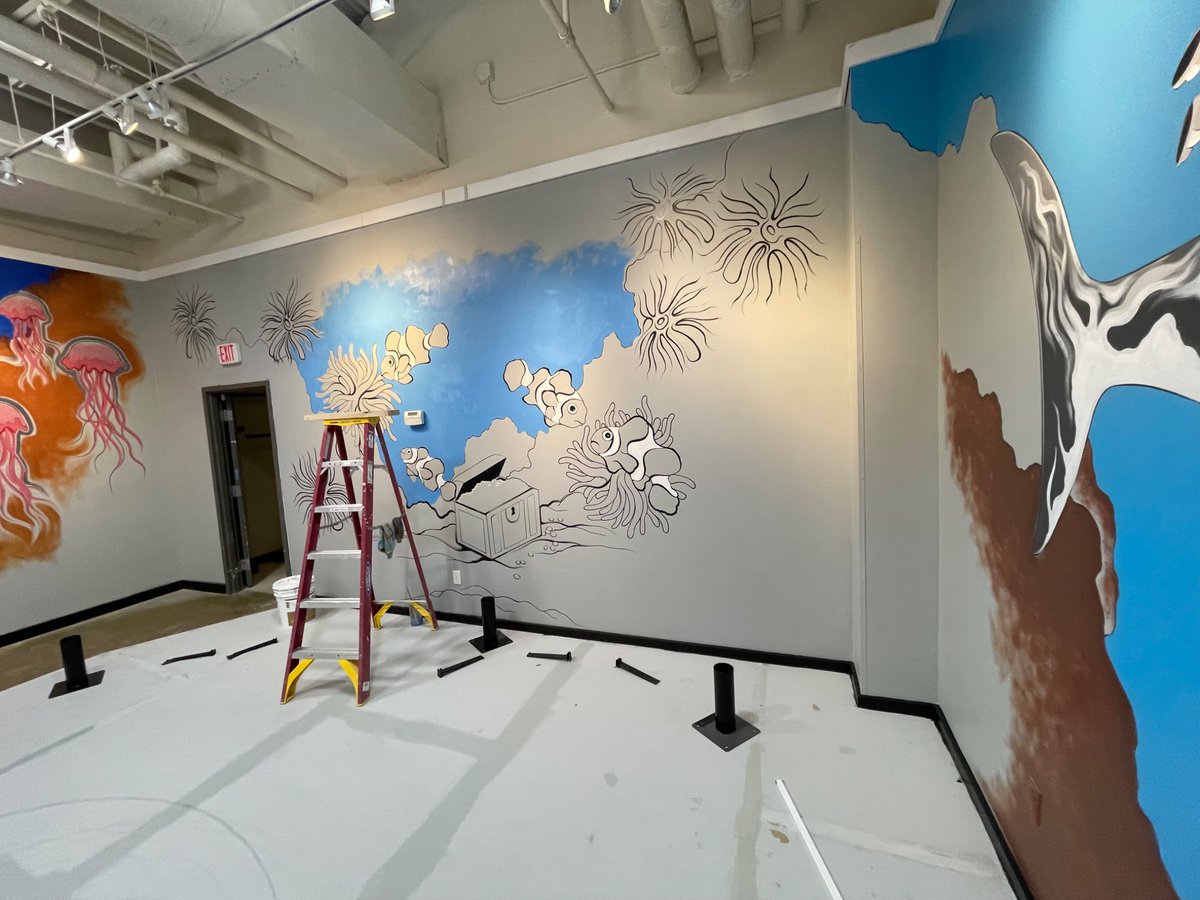 CoryTheCreative's tweet photo. My mural update today @ Merritt Island mural #driftzone & #blastzone Nerf Arena @ the #Spacecoast #Florida #bravard #handpainted #mural #art #merrittisland #20000leagues #painting #nerf #partyzone #drifting #artwork #muralist #artist #shark #timelapse #landscape #artwork #shark https://t.co/4u8vVhc4dT