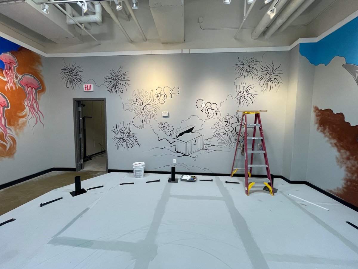 CoryTheCreative's tweet photo. My mural update today @ Merritt Island mural #driftzone & #blastzone Nerf Arena @ the #Spacecoast #Florida #bravard #handpainted #mural #art #merrittisland #20000leagues #painting #nerf #partyzone #drifting #artwork #muralist #artist #shark #timelapse #landscape #artwork #shark https://t.co/4u8vVhc4dT