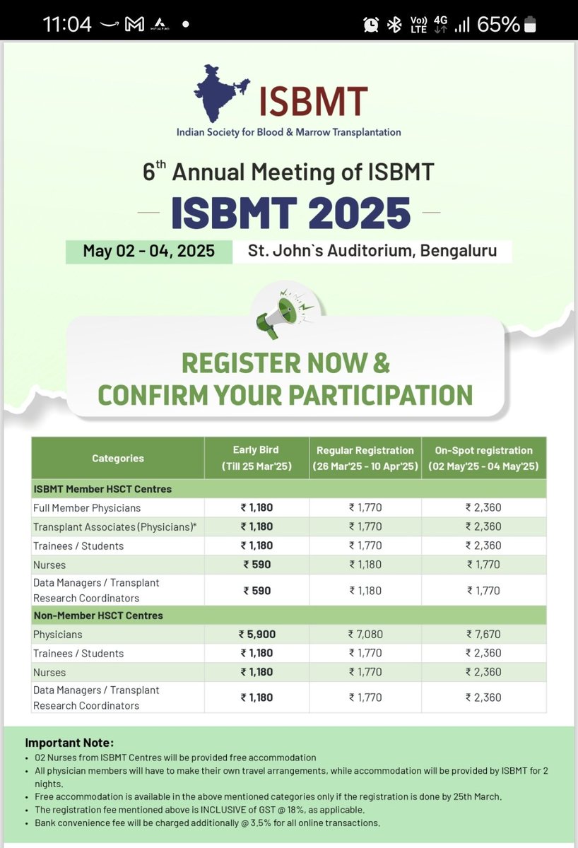 #ISBMT2025 register now and confirm your participation. 

To register click annualmeeting2025.isbmt.org