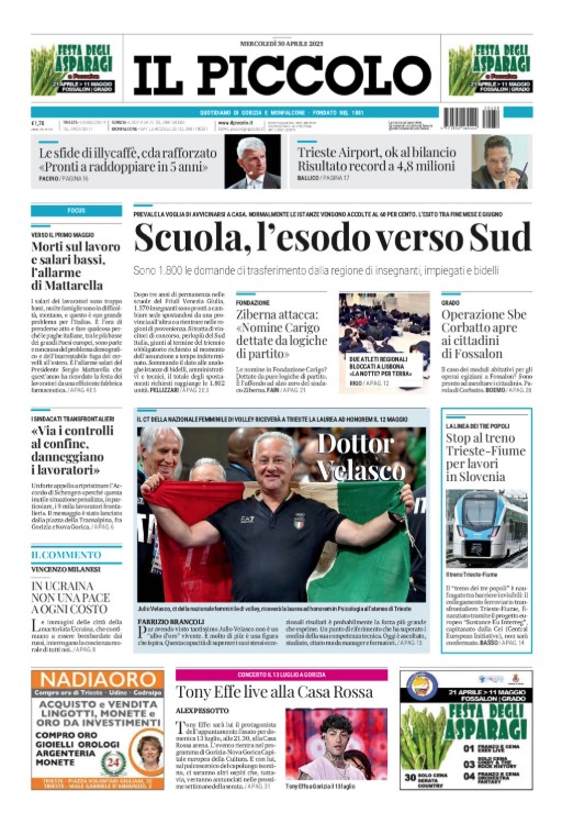 Buongiorno a tutti. Ecco la #primapagina delle edizioni di #Trieste e di  #Gorizia #Monfalcone. Buona lettura!