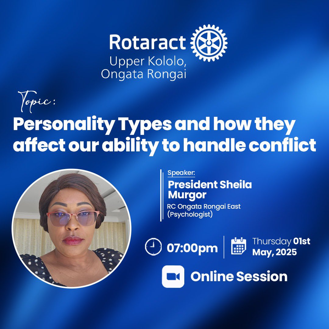 Rotaract Club of Upper Kololo (@racupperkololo) on Twitter photo The Rotaract Clubs of Upper Kololo (UG) 🇺🇬 and <a href="/Rotaract_rongai/">Rotaract Club of Ongata Rongai</a> (KE) 🇰🇪 proudly invite you for a joint online meeting this Thursday, 1st May 2025 at 7:00 PM EAT.
We’re honored to host President Sheila Murgor, Psychologist and President of <a href="/OngataRotary/">Rotary Club of Ongata Rongai</a>.
us05web.zoom.us/j/84250407882?… The Rotaract Clubs of Upper Kololo (UG) 🇺🇬 and <a href="/Rotaract_rongai/">Rotaract Club of Ongata Rongai</a> (KE) 🇰🇪 proudly invite you for a joint online meeting this Thursday, 1st May 2025 at 7:00 PM EAT.
We’re honored to host President Sheila Murgor, Psychologist and President of <a href="/OngataRotary/">Rotary Club of Ongata Rongai</a>.
us05web.zoom.us/j/84250407882?…