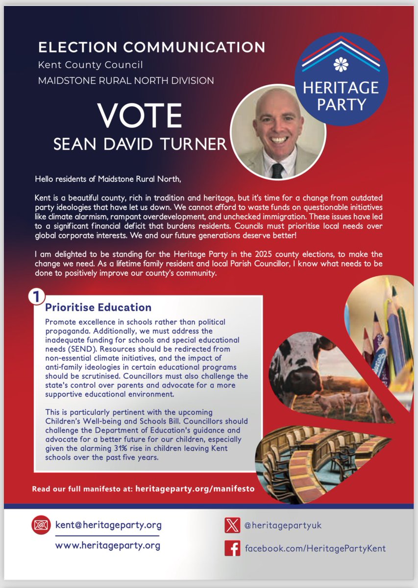 HeritagePKent's tweet photo. KCC Elections 1st May 2025, It is time to Vote to protect the next generation & our Heritage Farmlands in the Garden of England
Sean David Turner for Maidstone Rural North @davidkurten @righttospeak3
https://t.co/2nXAhglu9b
#Bearsted #Boxley #Grovegreen #Maidstone #Education https://t.co/CUqyowDqrS