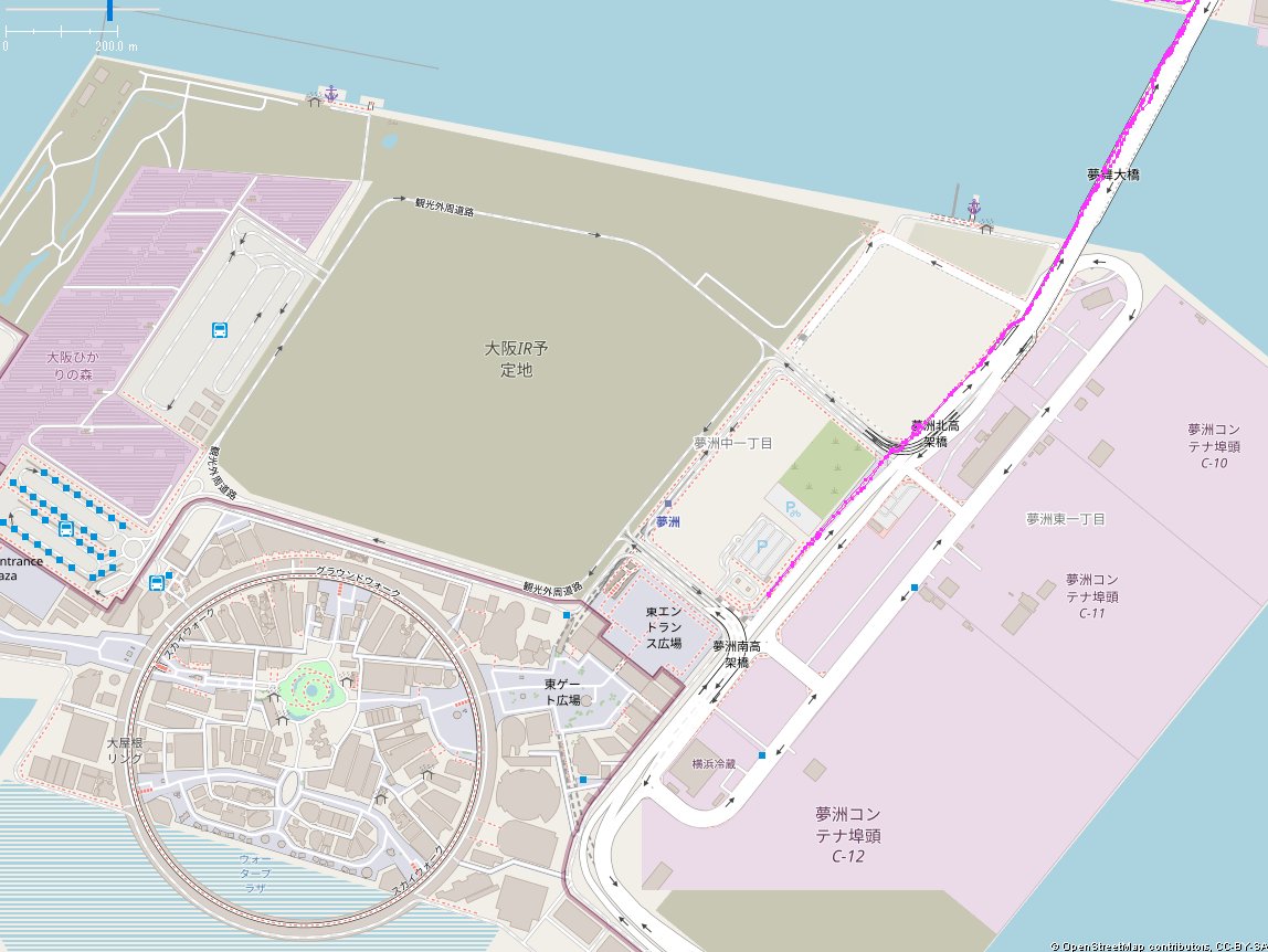 t_mz's tweet image. あまり調べずに万博会場近くまで向かっていったんだけど、自転車はセブンイレブン近くの駐輪場付近までしか行けなかった。