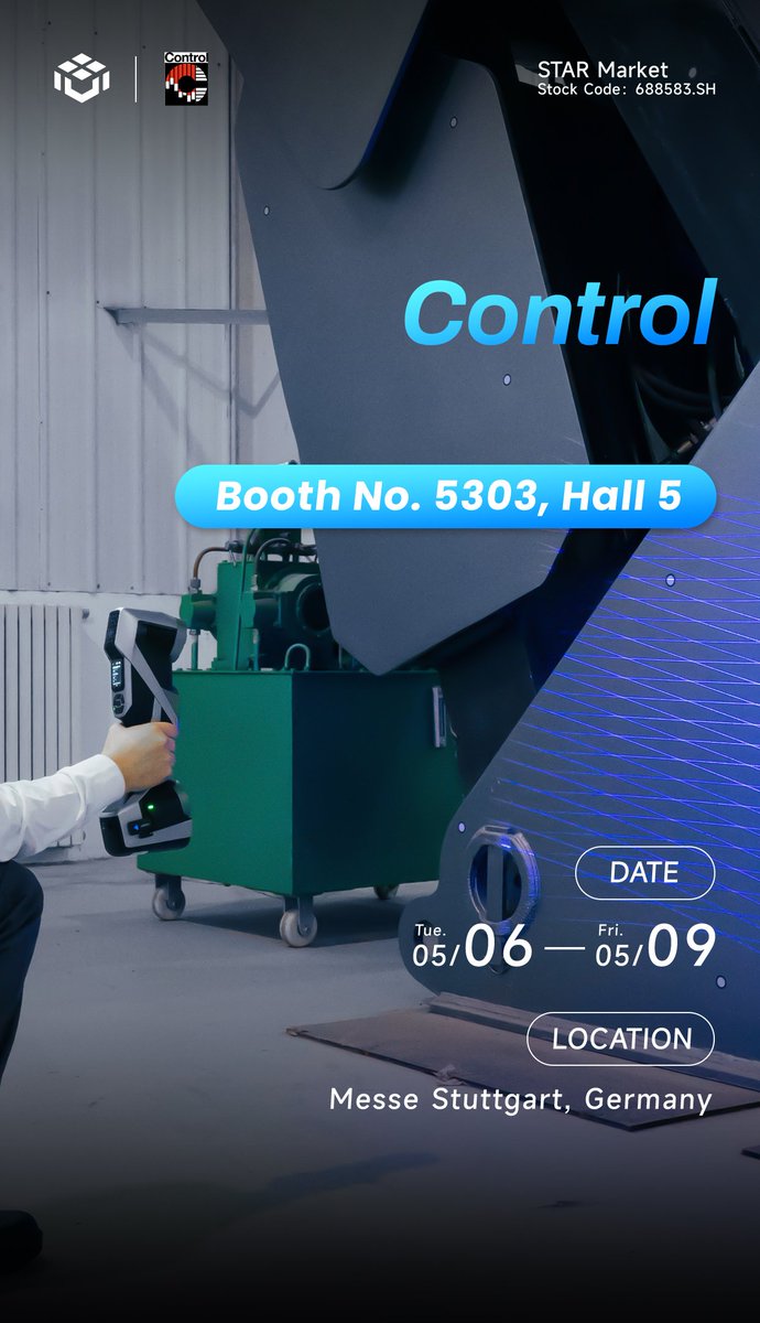 Scantech3D's tweet image. 🤖 Ready for #Control2025?

Visit SCANTECH at Booth 5303, Hall 5!
🔹 Explore cutting-edge 3D scanning
🔹 See automated solutions by @3d_infotech
🔹 Watch our AM-CELL powered by @EliteRobots in action
📍 Messe Stuttgart | May 6–9
Let’s shape the future of #inspection—together!