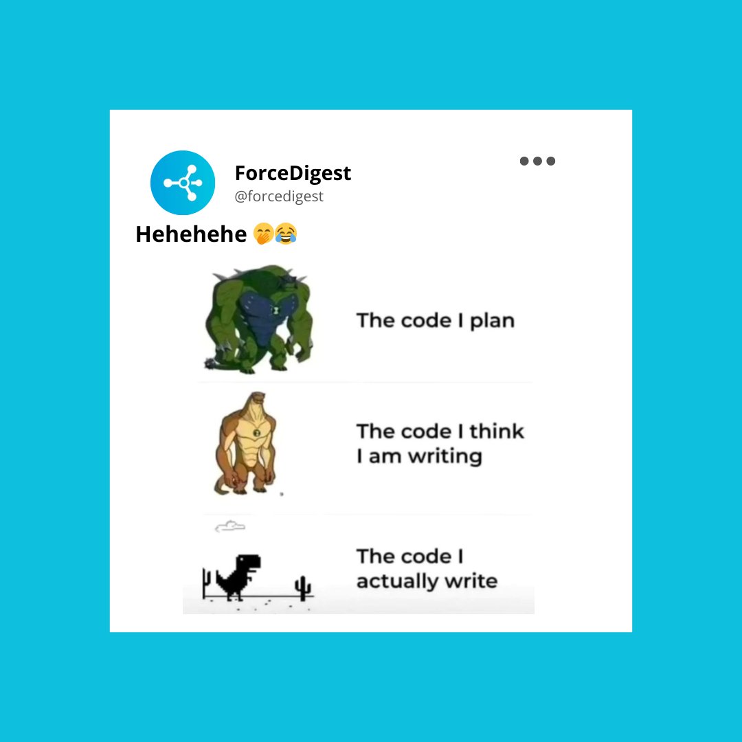 ForceDigest's tweet image. Follow @forcedigest for your daily dose of tech humor and epic certification tips! 🎯

#SalesforceCertification #TrailblazerCommunity #SalesforceDeveloper #AdminLife #SalesforceAdmin #SalesforceArchitect #SalesforceCareer #LearnSalesforce #TrailheadRanger #CRMExperts