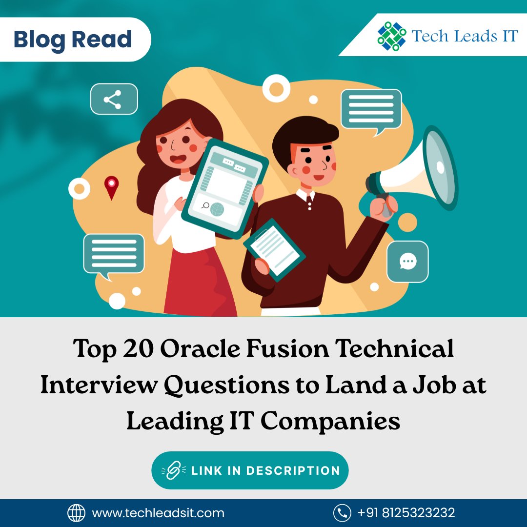 TECHLEADS1's tweet image. Preparing for an Oracle Fusion Technical Interview?
Don’t miss our latest blog on the Top 20 Oracle Fusion Technical Interview Questions
👉 Read the full blog
🔗 techleadsit.com/blog/details/t…
#OracleFusionTechnical #blog #TechLeadsIT #AkshayaTritiya #IndiaPakistanWar #अक्षय_तृतीया