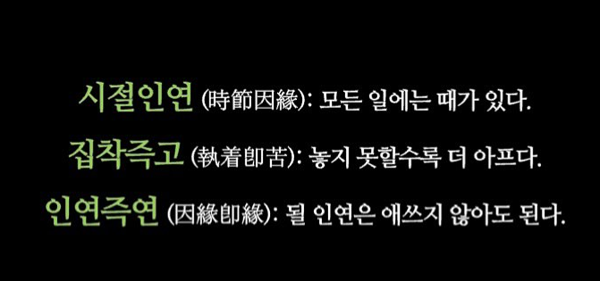 <부처의 말씀 중에서>
인연은 때에 맡기고, 
집착은 놓아야 마음이 편하다.