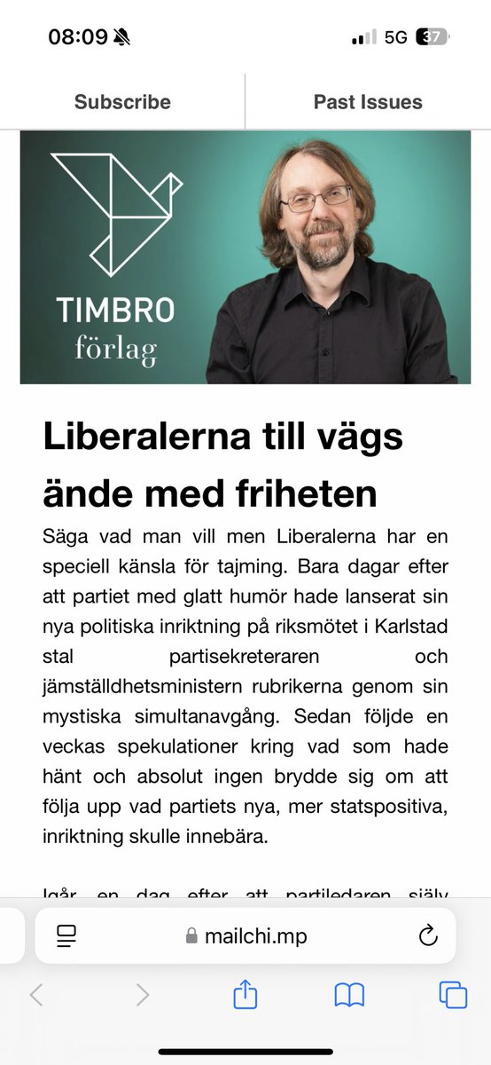 ”När Liberalerna till slut verkligen tar ett kliv i auktoritär riktning är det inte till följd av anpassning till SD. Istället är det SD (och KD) som en frihetligt sinnad borgare nu tvingas lita på”

Veckobrevet om L:s förskolehaveri.

mailchi.mp/timbro/nyhetsb…