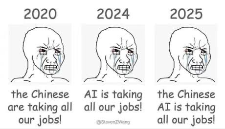 The evolution of job anxiety:

2020 – Outsourcing panic
2024 – AI panic
2025 – Outsourced AI panic