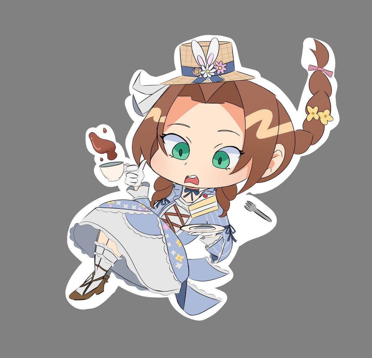 Zari3ll3's tweet image. Chibi easter aerith!