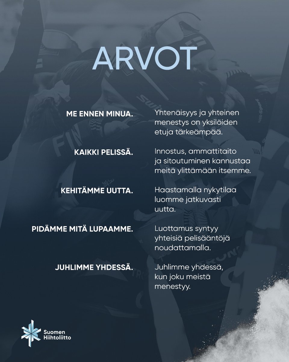 Miltä erinomainen näyttää 2030.⭐️

Hiihtoliiton uudessa strategiassa huippu-urheilu sekä yhtenäisyys ja toimintakulttuuri on nostettu aiempaa selkeämmin toiminnan keskiöön.

Lue lisää:
hiihtoliitto.fi/hiihtoliiton-u…

#hiihtoliitto