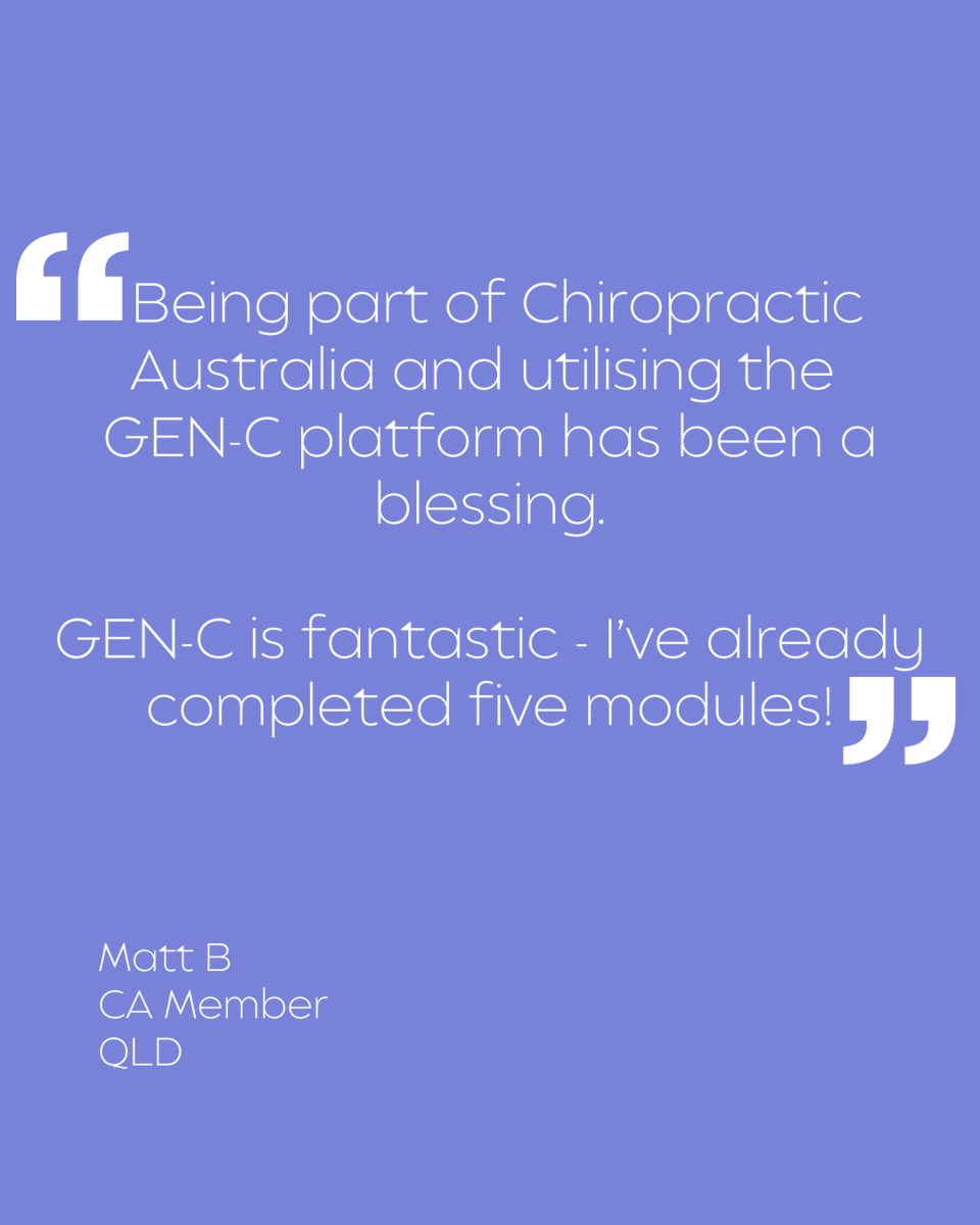 ChiroAustralia's tweet photo. no extra cost, just exceptional professional development.
#chiropracticaustralia #evidencebasedpractice #cpdlearningplatform #continuingprofessionaldevelopment #genchiro #newmemberbenefit https://t.co/jB3jurhFuf