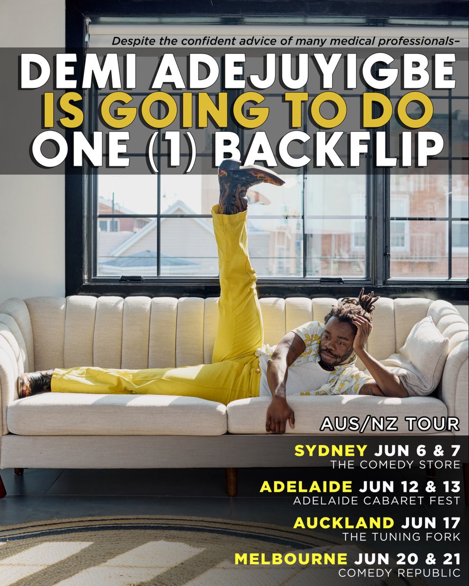 AUSTRALIA/NEW ZEALAND: i am bringing my award-losing hourlong comedy special to your lovely lands in the month of june. 7 shows, 4 cities, one (1) backflip. come watch me die!!!