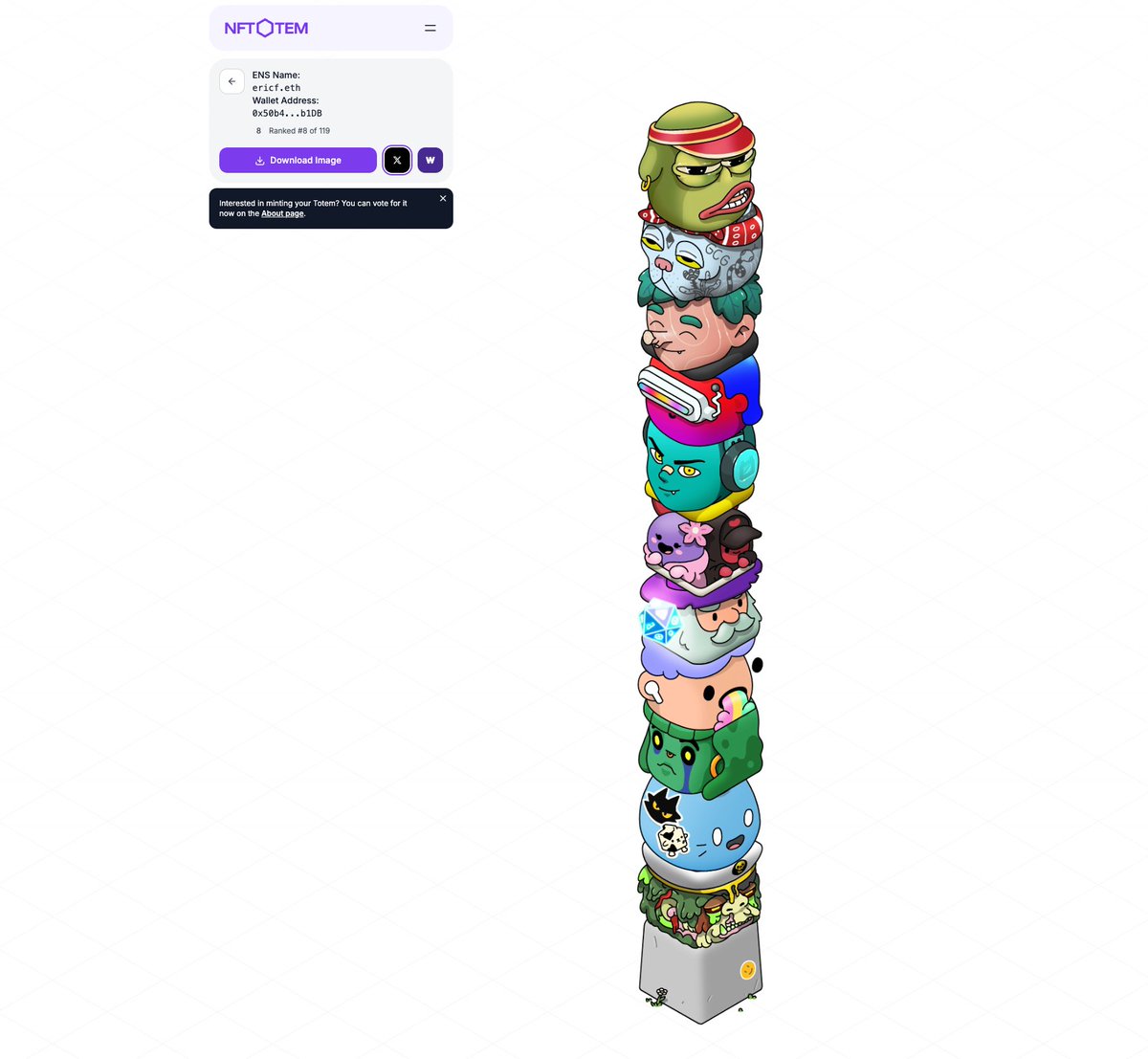 EricF (@ericclfung) on Twitter photo Check out the NFTOTEM art by <a href="/ilyakazakov/">Ilya Kazakov</a>!!
It's got <a href="/0n1Force/">ONI FORCE</a> x <a href="/BoredApeYC/">Bored Ape Yacht Club 🍌</a> x <a href="/coolcats/">Cool Cats</a> x <a href="/Deadfellaz/">Deadfellaz</a> x <a href="/GutterCatGang/">Gutter Cat Gang</a> x <a href="/doodles/">doodles</a> x <a href="/ForgottenRunes/">Forgotten Runes Wizard's Cult</a> x <a href="/WoodiesOfficial/">Woodies</a> Characters on it!
Can't wait to mint! Check out the NFTOTEM art by <a href="/ilyakazakov/">Ilya Kazakov</a>!!
It's got <a href="/0n1Force/">ONI FORCE</a> x <a href="/BoredApeYC/">Bored Ape Yacht Club 🍌</a> x <a href="/coolcats/">Cool Cats</a> x <a href="/Deadfellaz/">Deadfellaz</a> x <a href="/GutterCatGang/">Gutter Cat Gang</a> x <a href="/doodles/">doodles</a> x <a href="/ForgottenRunes/">Forgotten Runes Wizard's Cult</a> x <a href="/WoodiesOfficial/">Woodies</a> Characters on it!
Can't wait to mint!