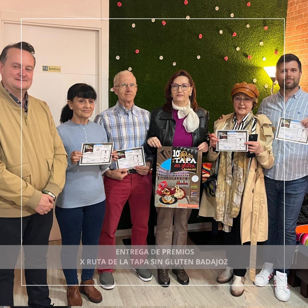 Entrega de premios X Ruta de la tapa sin gluten de Badajoz.