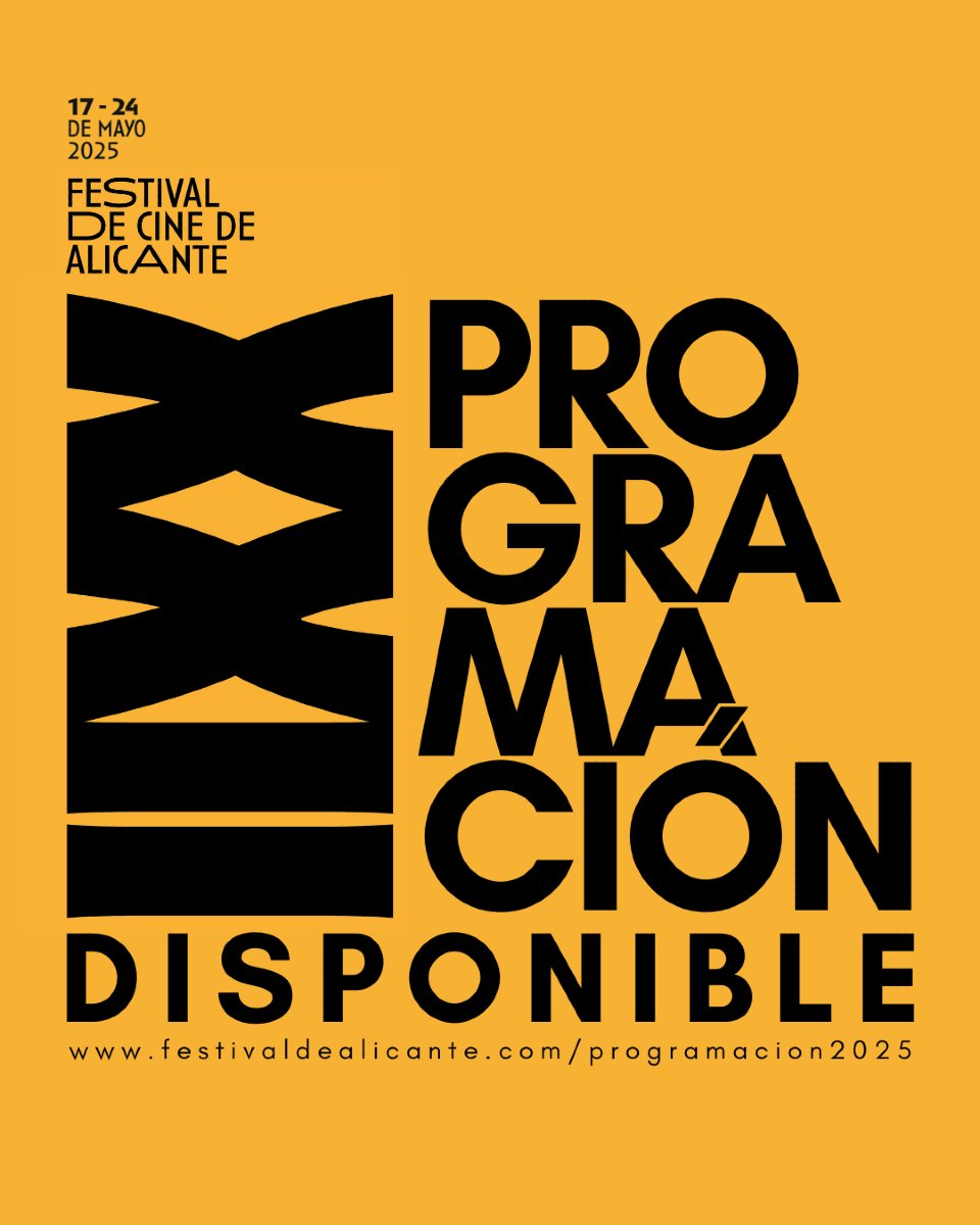 ¡Ya está disponible la programación del festival! 🎬📽️
🌟Consúltala al completo y no te pierdas ninguna actividad: festivaldealicante.com/programacion20… 
 #22festivalalicante