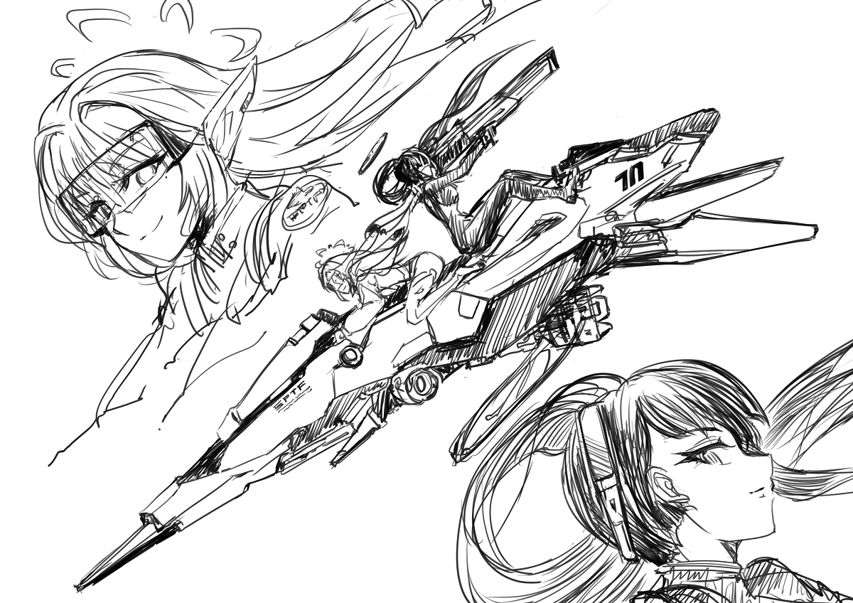 #今月描いた絵を晒そう
6thPV観てヒマリとリオたくさん 