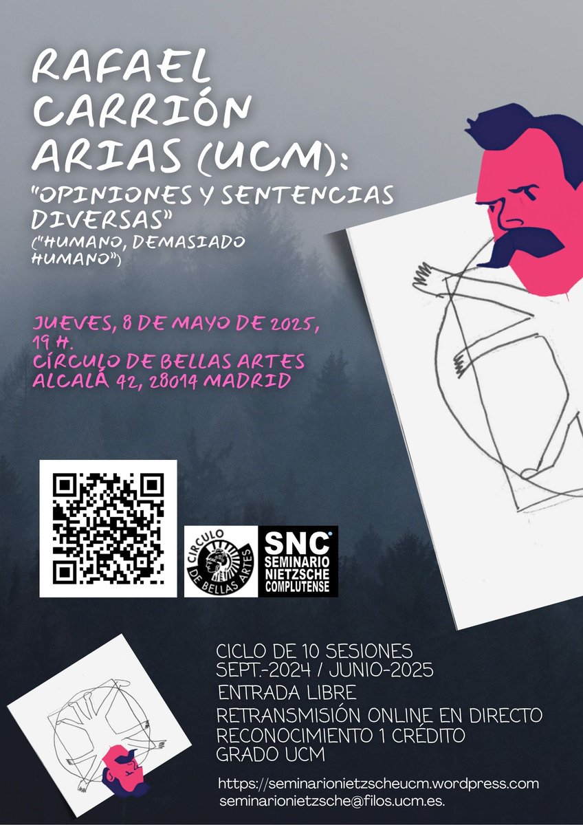 seminarionietzscheucm.wordpress.com/2025/04/29/raf…
<a href="/cbamadrid/">Círculo de Bellas Artes - Casa Europa</a>
<a href="/FiloSociedadUCM/">Dpto. Filosofía y Sociedad UCM</a>
<a href="/FilosofiaUCM/">Facultad de Filosofía UCM</a>
<a href="/unicomplutense/">Complutense</a>