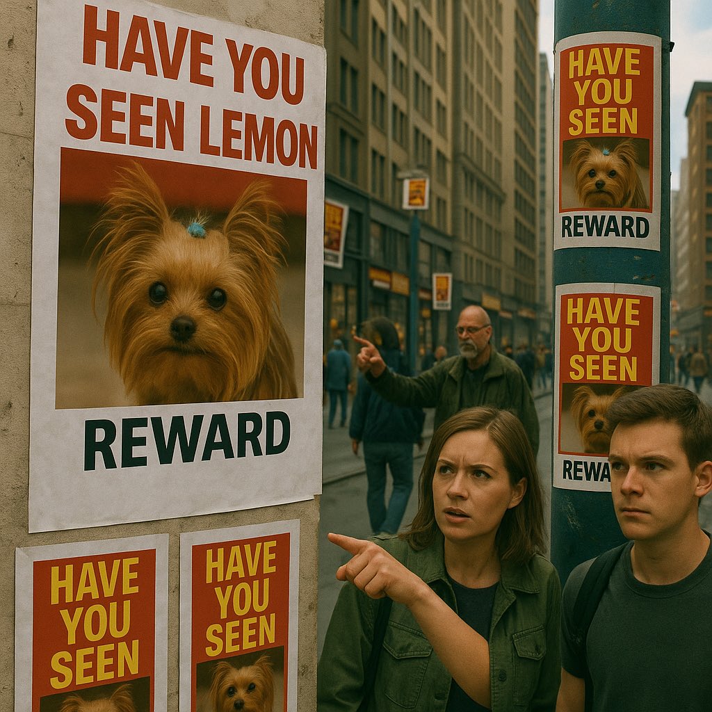 2espressoo's tweet image. Have you seen Lemon?
She’s small, fluffy, and was last seen in a Tesla.
Wearing a blue bow. The internet is counting on you.

@lemonethcto 
Spread the word. Bring Lemon home.
#HaveYouSeenLemon #FindLemon #MissingDog #CryptoMeme