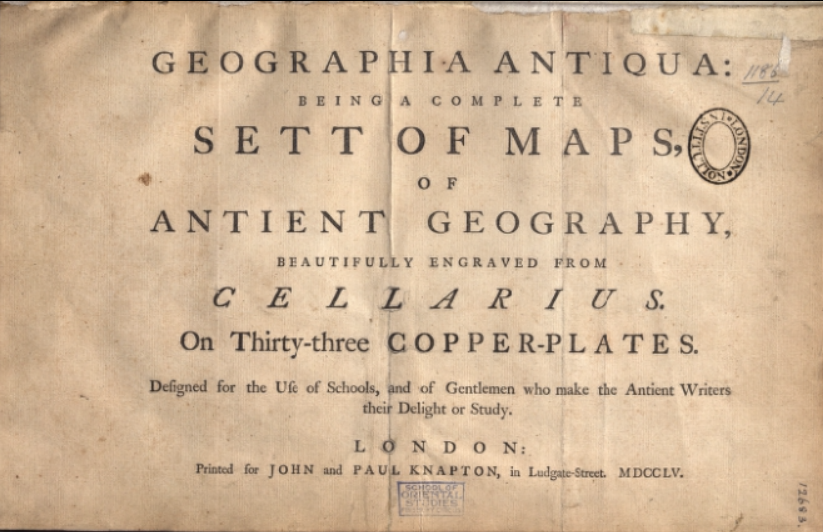 Geographia antiqua Being a complete sett of maps, of antient geography, beautifully engraved from cellarius,  by Christoph Cellarius, 1755 ow.ly/ztGx50VxgzF #EYAEarth