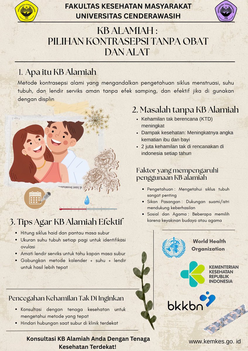 ShelaaaD80635's tweet photo. Tugas :
Epidemiologi Kesehatan Reproduksi.
KB Alami: Kontrasepsi aman tanpa obat & alat
Dengan hormat, menyertakan tag kepada :
@KemenkesRI
@WHOIndonesia
@kemendukbangga
#KesehatanReproduksi #Kontrasepsi #KBAlami #FKMUncen https://t.co/nYNvB8zTL2