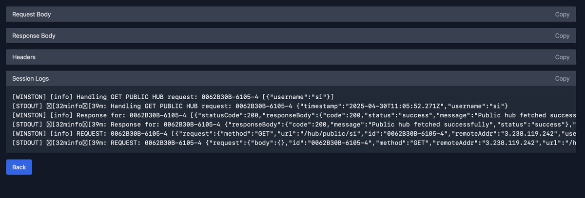 impulsejs's tweet image. Node-API-logs v2.0.0 lets you view metrics for your server and pinpoint slow API endpoints. It also captures logs, headers, requests, and responses for every API call made to your server.
npmjs.com/package/node-a…