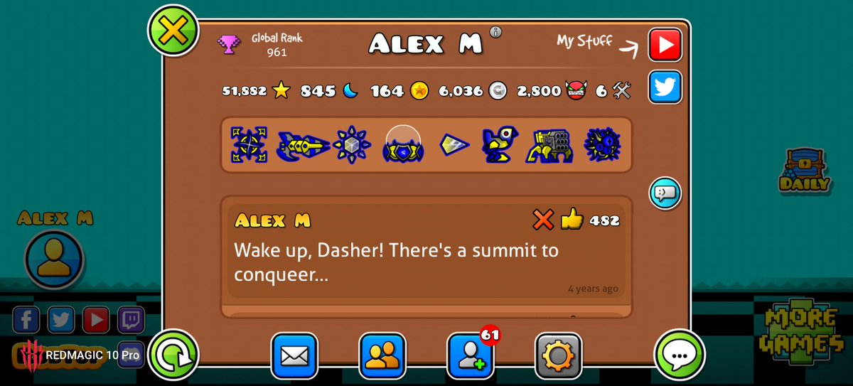 TrueAlexM's tweet image. 2800 Demons y Primer Extreme Demon en casi 10 años de recorrido en GD!!